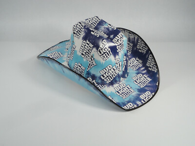 New! Bud light party cowgirl ! Bud Light Beer Stars Cardboard Cowboy Hat in Blue, Adult  main image 4