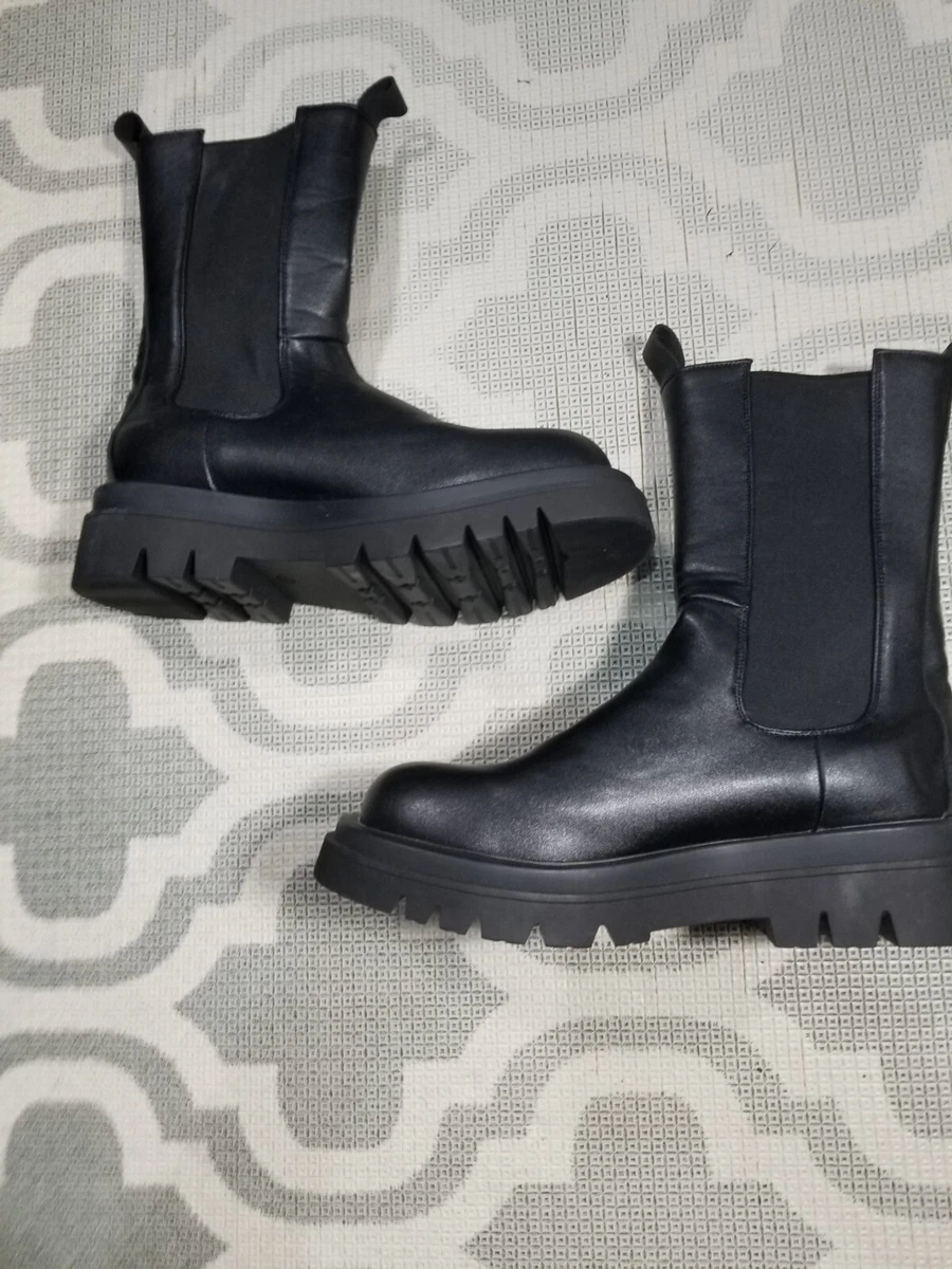 Women Black Vegan Leather Boots Size 11 New without Tags