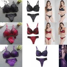 Women Bra and Panty Set Satin Sexy Lingerie Underwire Bras Brassiere Set BCDDE