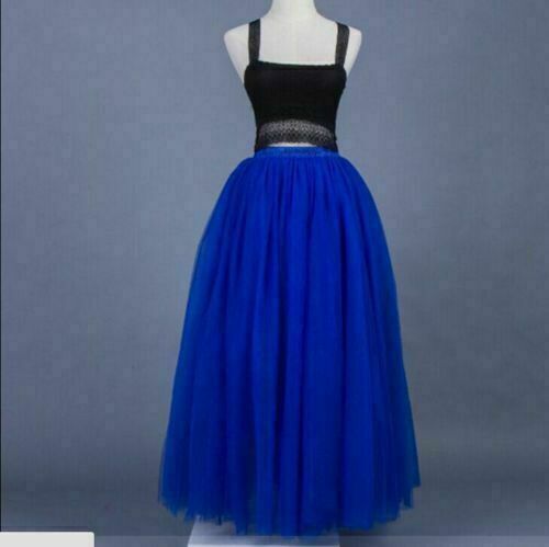 5 Layer Tulle Long Skirt Tutu Women Maxi Wedding Skirts Party Prom Underskirt AU - Picture 7 of 16