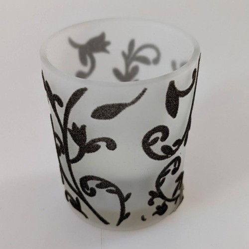 Teelichthalter schwarz geflockt 6,5 cm Teelichtglas Goldbach - Bild 3 von 4