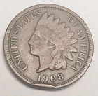 1908 P Indian Head Cent Penny  *F - FINE DETAILS*  **FREE SHIPPING**