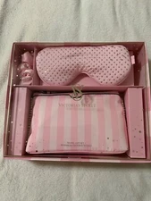 NIP VICTORIA'S SECRET TRAVEL KIT GIFT SET HERITAGE STRIPE BLING5