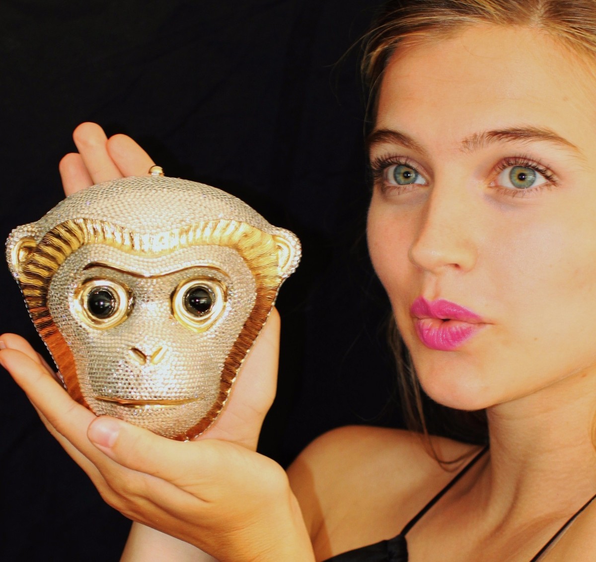 アクセサリー YUTO JUDITH LEIBER SWAROVSKI CRYSTAL MONKEY Chimp CLUTCH EVENING BAG