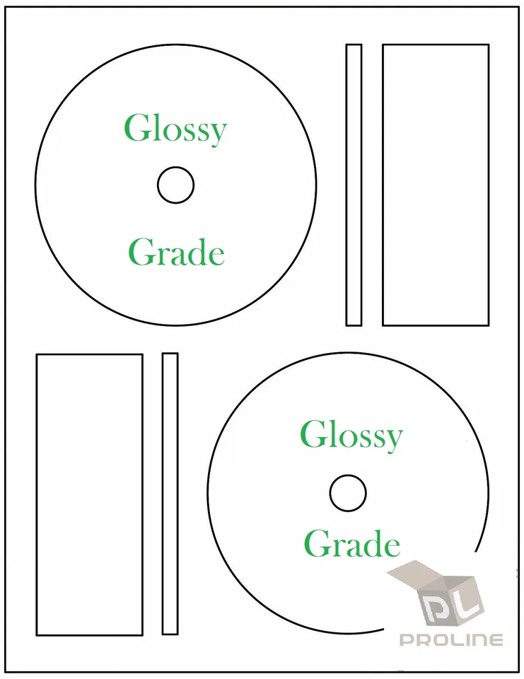 PROLINE 200 GLOSSY Ink Jet CD Labels! Fits Full Memorex 100 Sheets! CD DVD High Gloss
