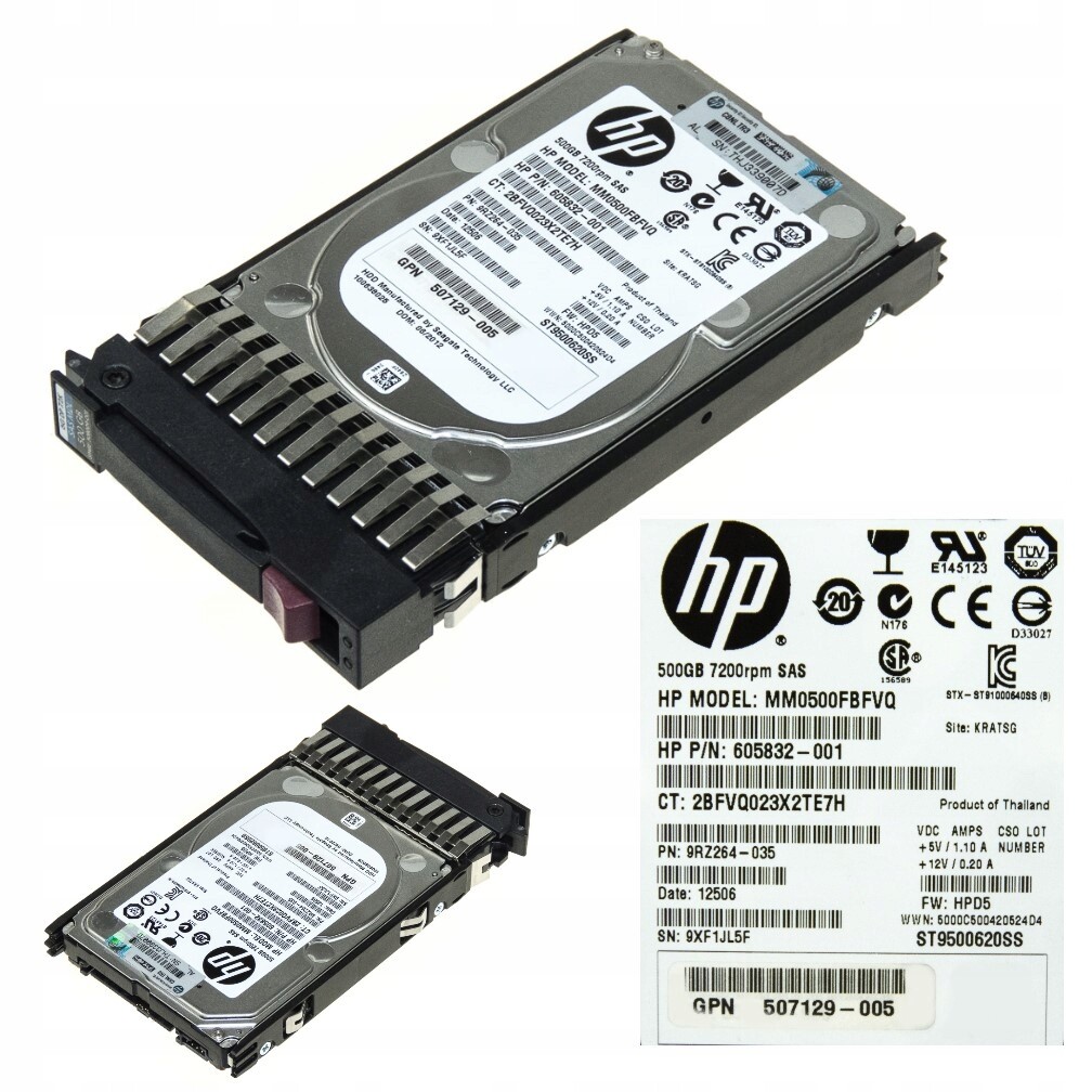MM0500FBFVQ Ref HPE 500gb SAS 6g 7.2k SFF DP HDD for sale online 
