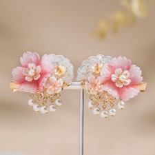2Pc Set Hair Accessories Hanfu Sweet Flower Hair Clip Ancient Style Headwear