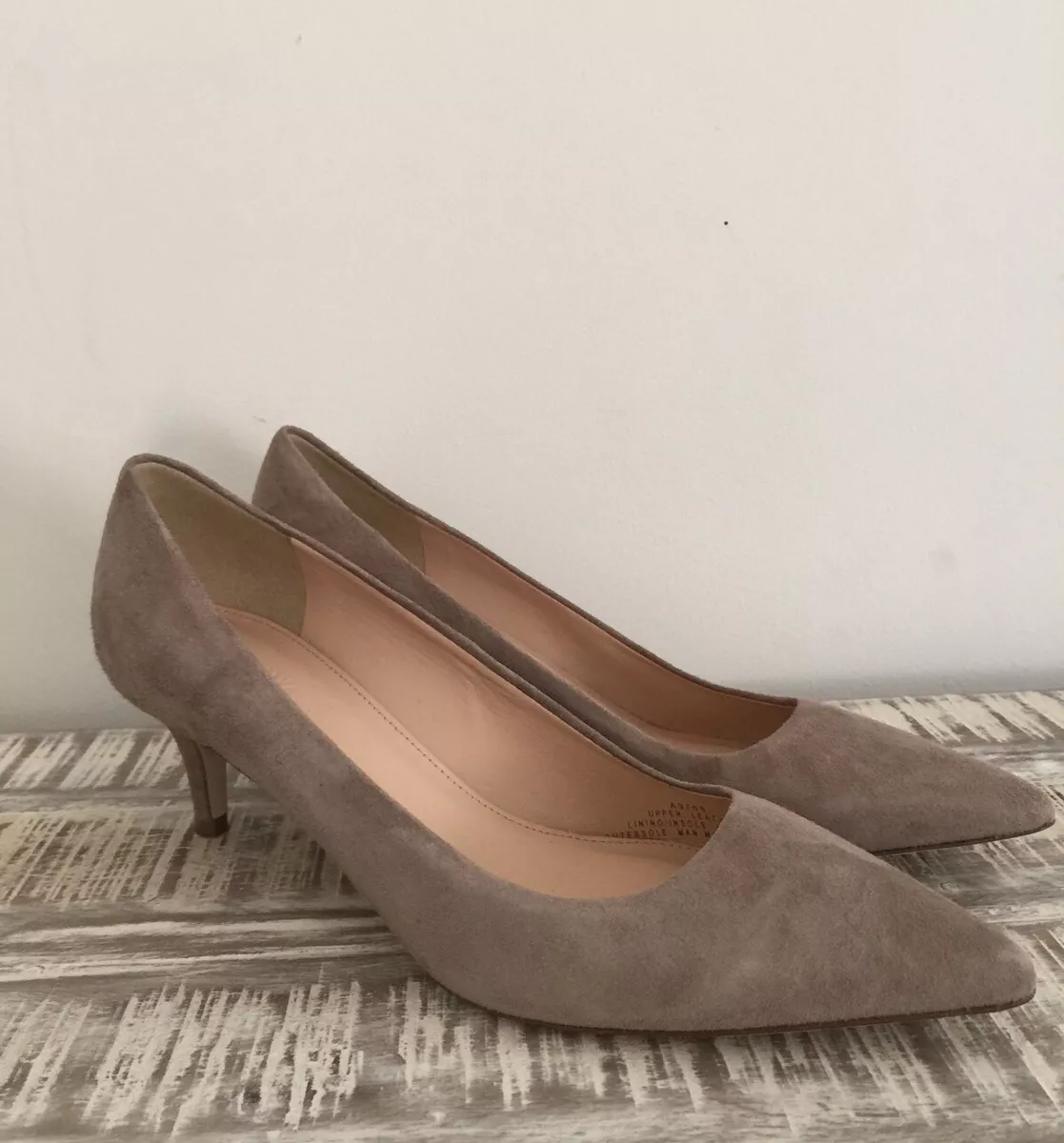 J Crew Dulci Suede Kitten Heels Shoes 198 Kraft Brown Almost Grey