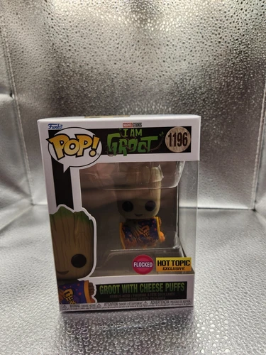 Groot With Cheese Puffs Marvel Funko POP Hot Topic Exclusive Flocked 1196