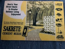 1968 Sakrete Cement booklet outdoor living BBQ Pool Patio Sidewalks
