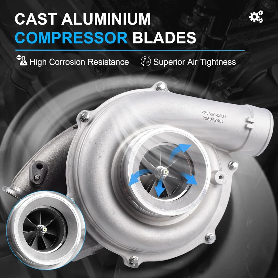 6.0L Turbo Turbocharger for 2003-2004 Ford F250 F350 F450 F550 Excursion Diesel - Imagem 3 de 4