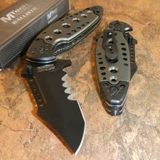 MTECH BALLISTIC Spring ASSISTED Opening Glass Breaker TANTO GREEN Pocket Knife
