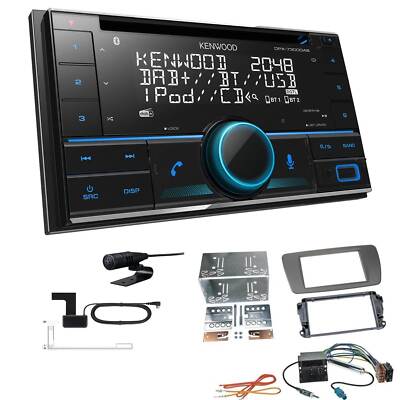 Kenwood DPX-7300DAB Autoradio Bluetooth DAB+ für Seat Ibiza IV conemaragrau