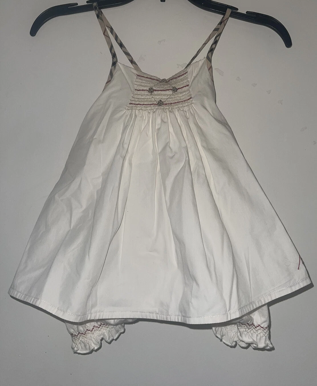 Vestito Burberry bambina bianco taglia 12m aperto dietro