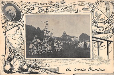 Old postcard 54 concours national de la f.g.s.p.f. AU TERRAIN DE BLANDAN cliché No. 1