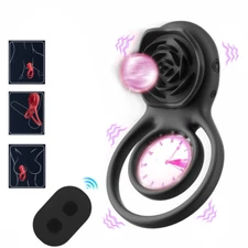 Vibrating Cockrings Rose Sex Toys for Clitoris Stimulator Penis Ring Vibrator