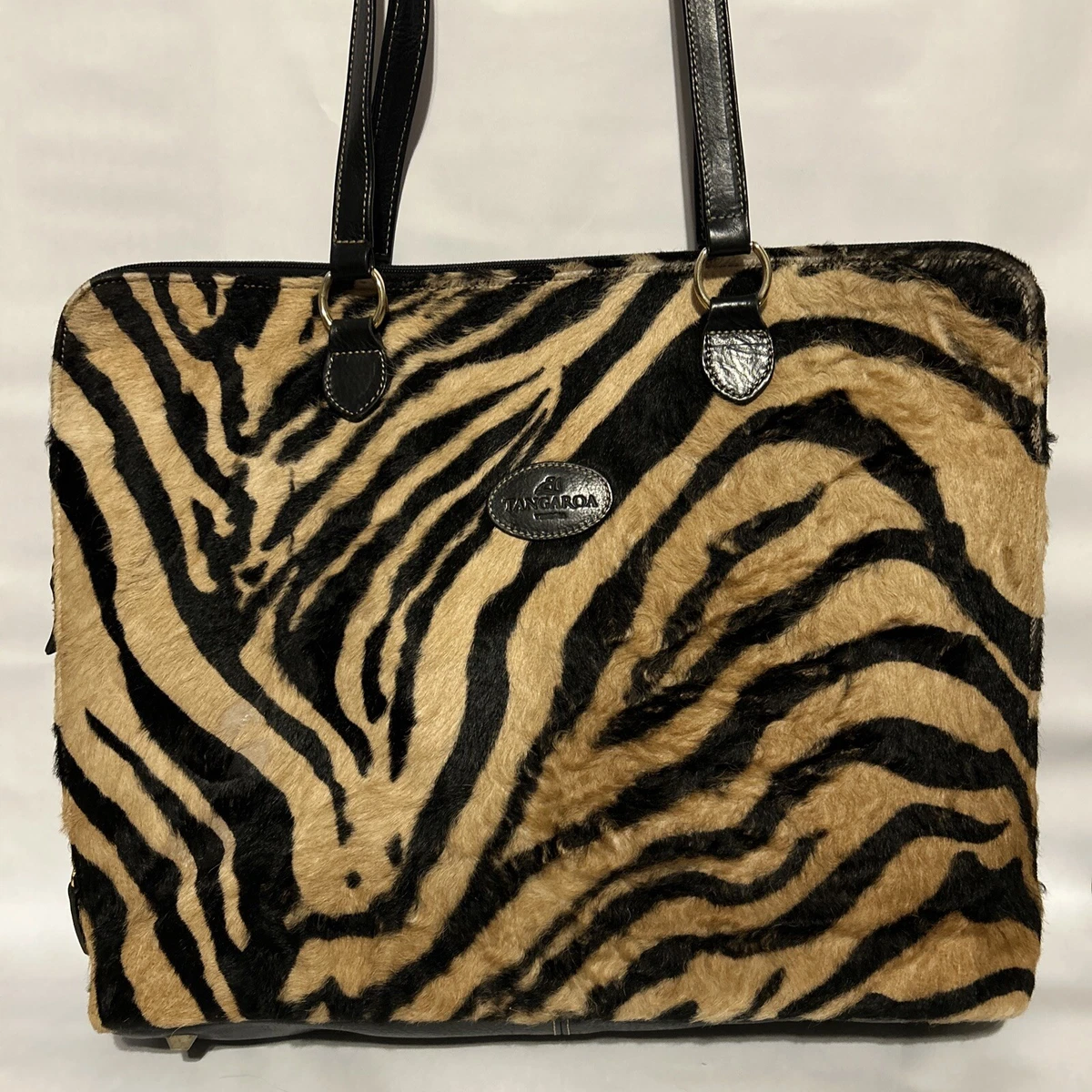 Zebra leather bag sale