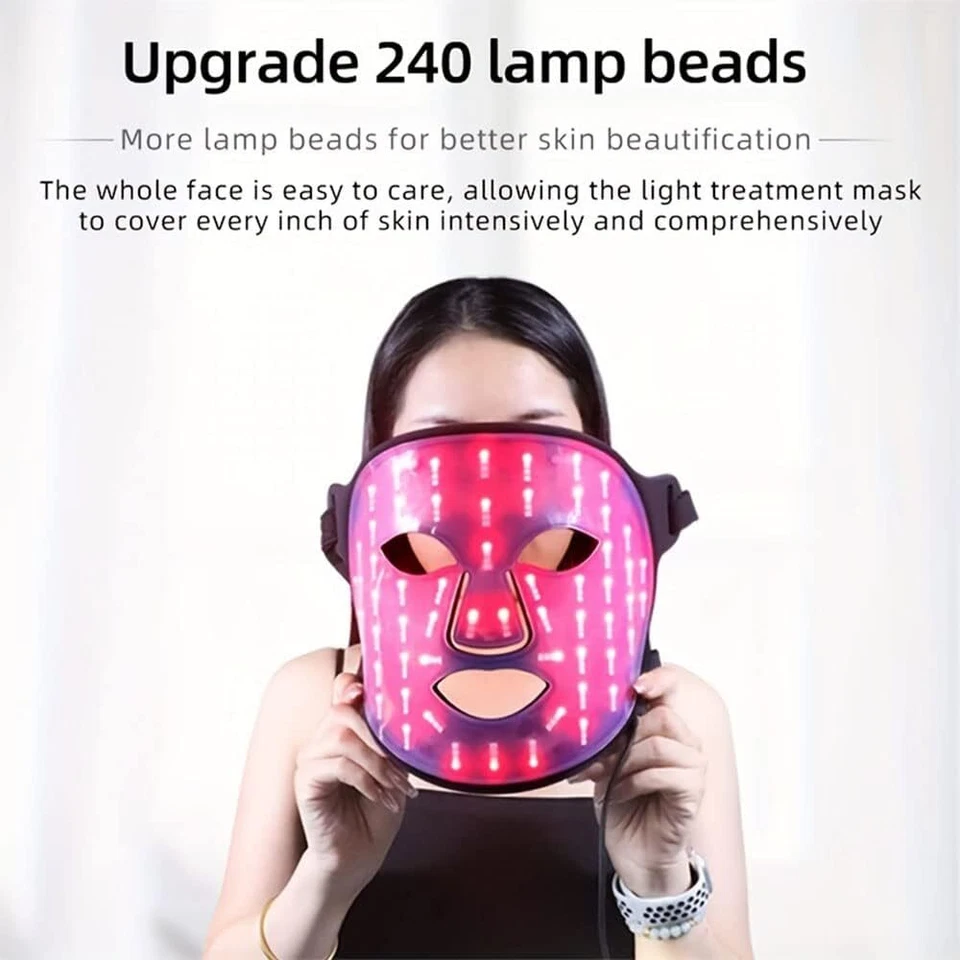 Red Light Therapy Mask 4 in 1 Red Led Light Therapy Infrared Flexible Soft Mask - image 2 of 4