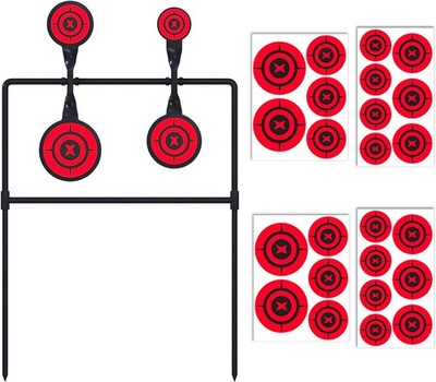 3/8'' Thick Metal Spinner Shooting Targets, High Caliber Auto Reset Steel Targ...