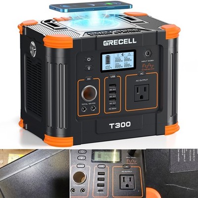 GRECELL 300W Portable Power Station 288Wh  Outdoor Solar Generator USED