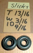 1 Pair RUBBER Tires Slick Slot Car NOS Replacement for ELDON T 13/16 X W 3/16