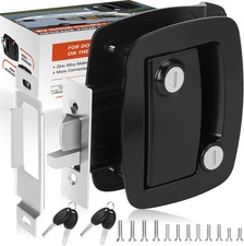 Upgraded 100% Metal RV Door Lock Replacement, Latch with Paddle Black 