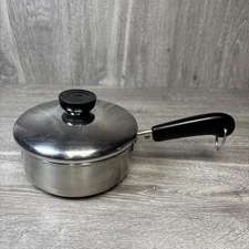 VTG Revere Ware 3/4 Qt Quart Tri-Ply Stainless Steel Sauce Pan w Lid Clinton IL