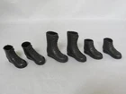 (3) Sets of Vintage Hasbro GI Joe : BLACK Tall & Medium Pairs of BOOTS (VG)