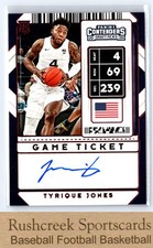 2020 Panini Contenders Draft Picks #118 Tyrique Jones Auto Game Ticket Red