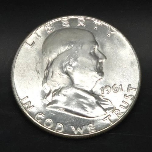 1961-D Franklin Half Dollar 90% Silver BU Uncirculated Proof-Like Fields