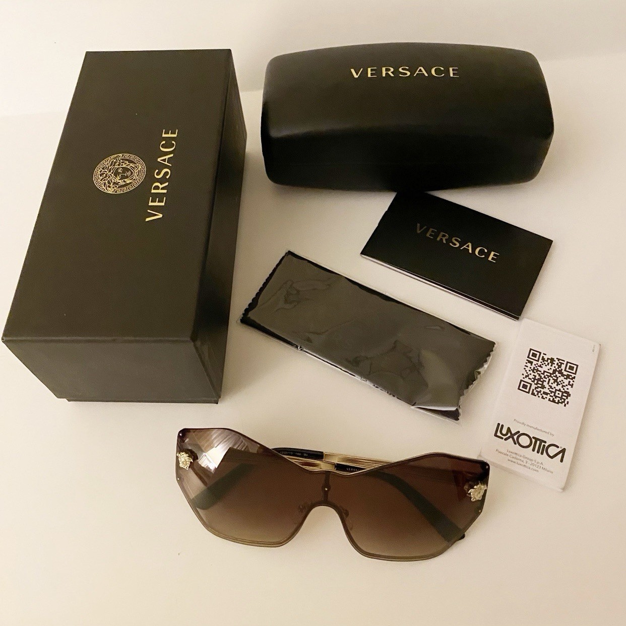 VERSACE | Shield SunglassesGold-Brown Gradient Wo… - image 12
