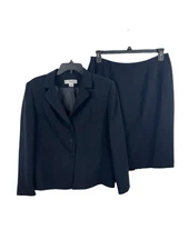 Le Suit Essentials Women’s 14P Black Blazer Skirt Suit Set Petite 2-Piece 