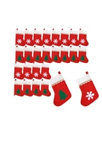 30 Felt Christmas Stockings Bulk Hanging Ornaments Mini Sock Non Woven Fabric