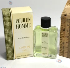 Caron Pour Un Homme Cologne Men 0.84 oz / 25 ml EDT Splash -VINTAGE- Code #3141