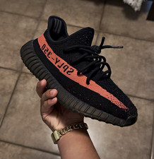 adidas Yeezy Boost 350 V2 Red Stripe Core Bla...