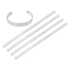 5 Pcs Bracelet Blanks 1/4" x 6" Stainless Steel Stamping Bangle Blanks, Silver