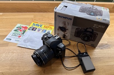 Boxed Olympus E-420 Camera + 17.5-45mm Zoom Lens  Bundle 3765 Shutter Actuation 