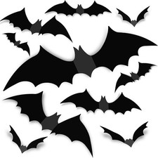 120Pcs 3D Bats Halloween Decorations Wall Decor Realistic PVC Bat Stickers  Hal
