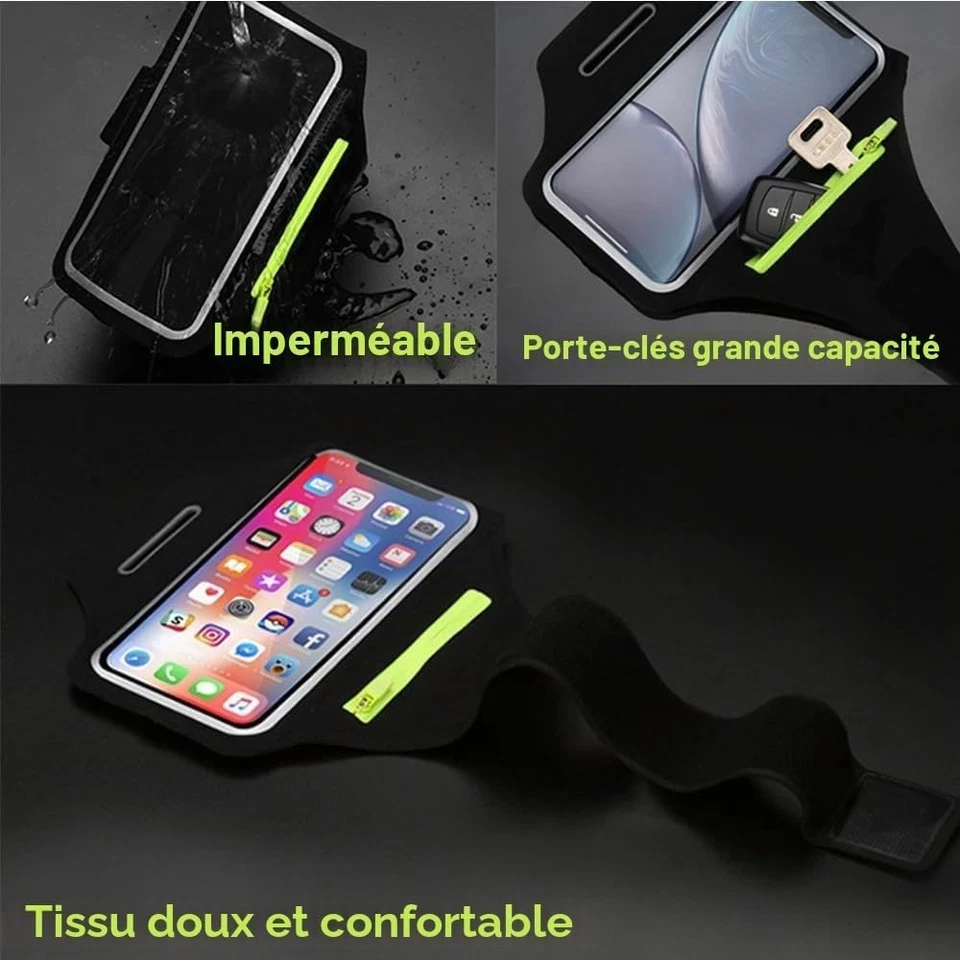 Brassard sport téléphone Samsung jusqu'à 6,9 pouces imperméable noir - Photo 3/4