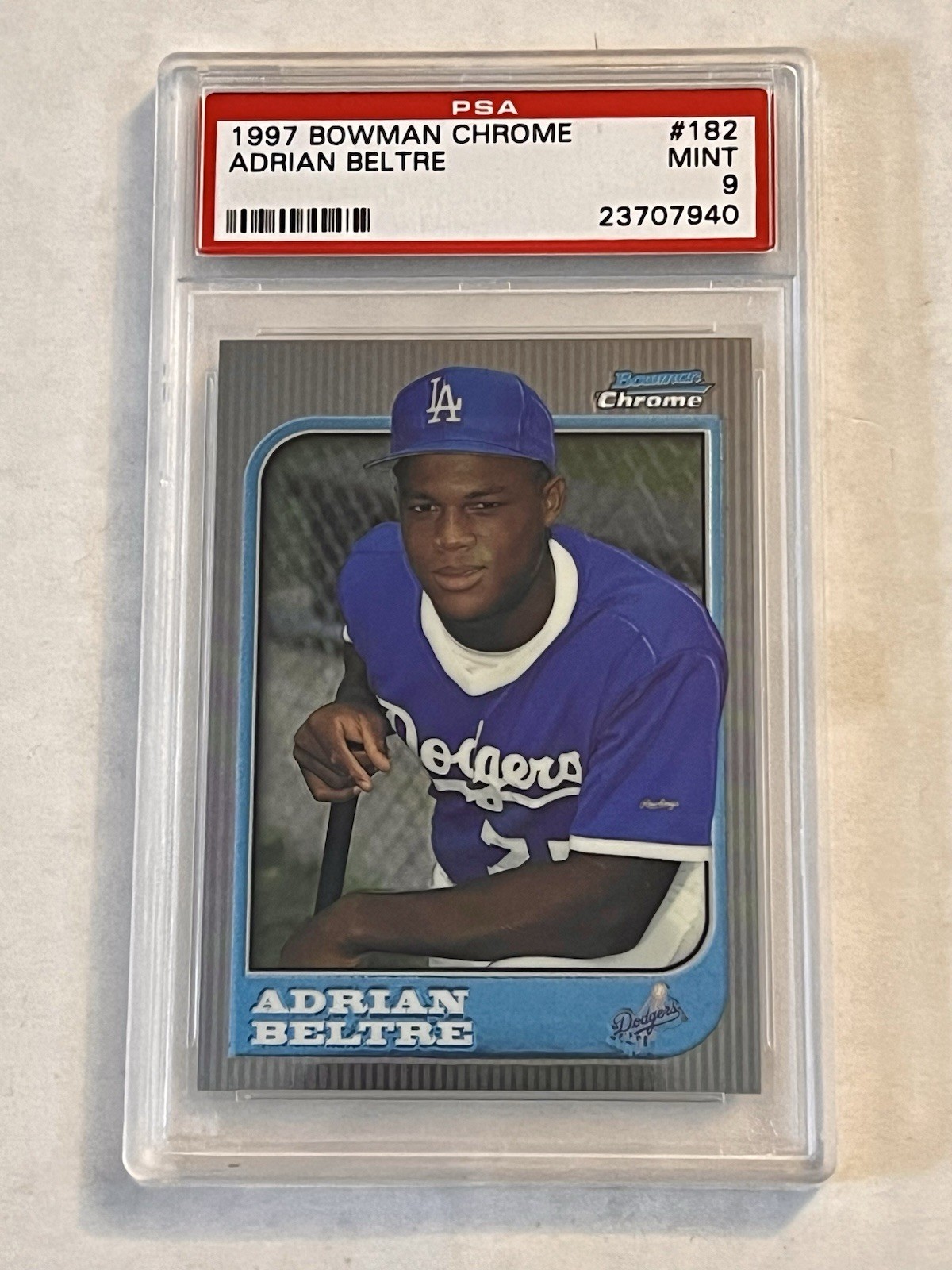 1997 Bowman Chrome Adrian Beltre #182 Rookie PSA 9 MINT LA Dodgers HOF Baseball