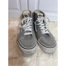 VANS Unisex Gray High Top Skateboard Shoes, Size: M7/W8.5