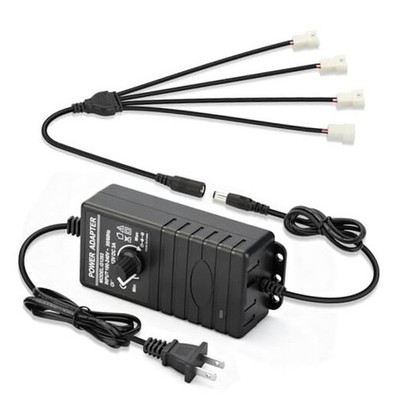 2Pin Computer Fan Speed Controller with 4 Port Splitter, Adjustable Power