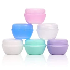 6 PCS 1 oz Plastic Toiletry Jars, Leak proof Lids, Cream, Travel Containers