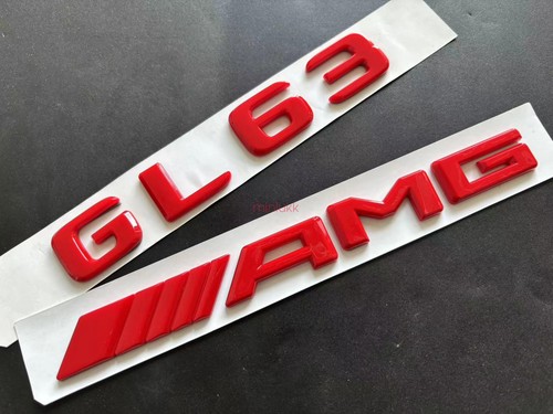 #!ROJO GL63+AMG AJUSTE MERCEDES EMBLEMA MALETERO TRASERO PLACA DE IDENTIFICACIÓN CALCOMANÍA NÚMEROS - Imagen 5 de 5