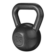 25lb Kettlebell Casting Iron Durable Black Hammertone Finish Black