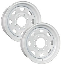Ecustomrim 2-pack Heavy Duty Equipment Trailer Wheels 16 16x6 8 Lug White Spoke