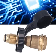 Brass Gas Tank Adapter Propane Refill Adapter with Black Handle POL Convert QCC1