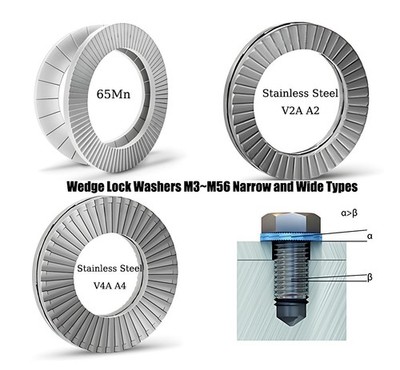 Lock Washers M3 - M56 Genuine Wedge lock Washers Sizes Steel Delta Protekt