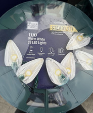 Home Accents 100 Count Warm White Super Bright Steady Lit C9 Lights 65.4 Ft