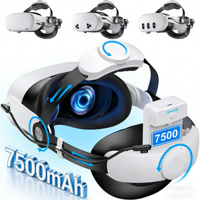 VR Headset Elite Head Strap For Meta Oculus Quest 3/3s/2 With 7500mAh Battery